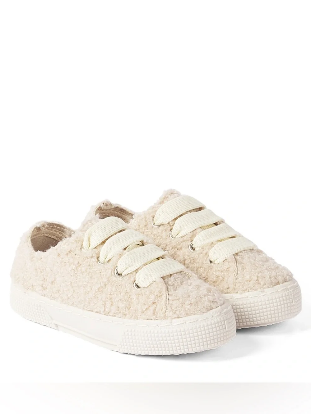 NWT Zara Cream‎ Plush Kids Slip-On Sneakers Sz 2.5